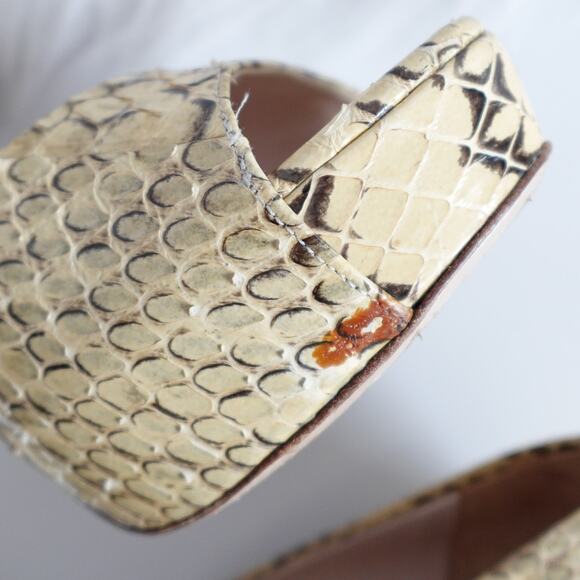 Vintage Y2K Miu Miu Python Snakeskin Peep Toe High Heel Platform Pumps - Picture 9 of 16